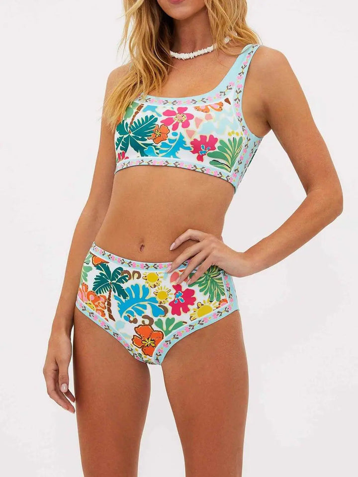 Lunavira | Wspierające bikini kwiatowe z elastycznym materiałem