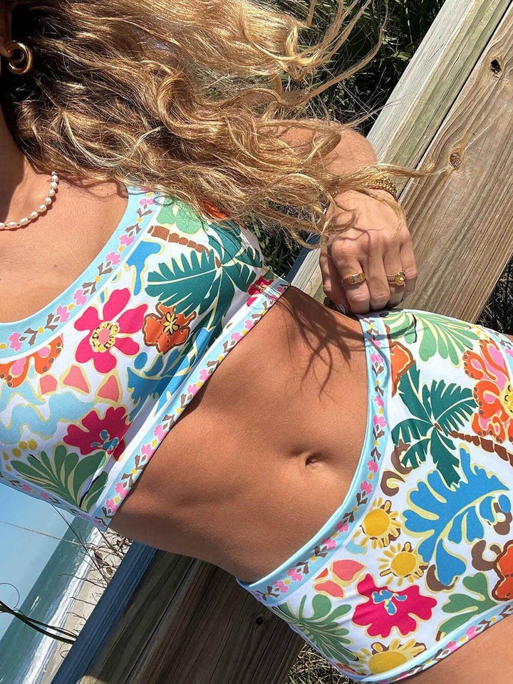 Lunavira | Wspierające bikini kwiatowe z elastycznym materiałem