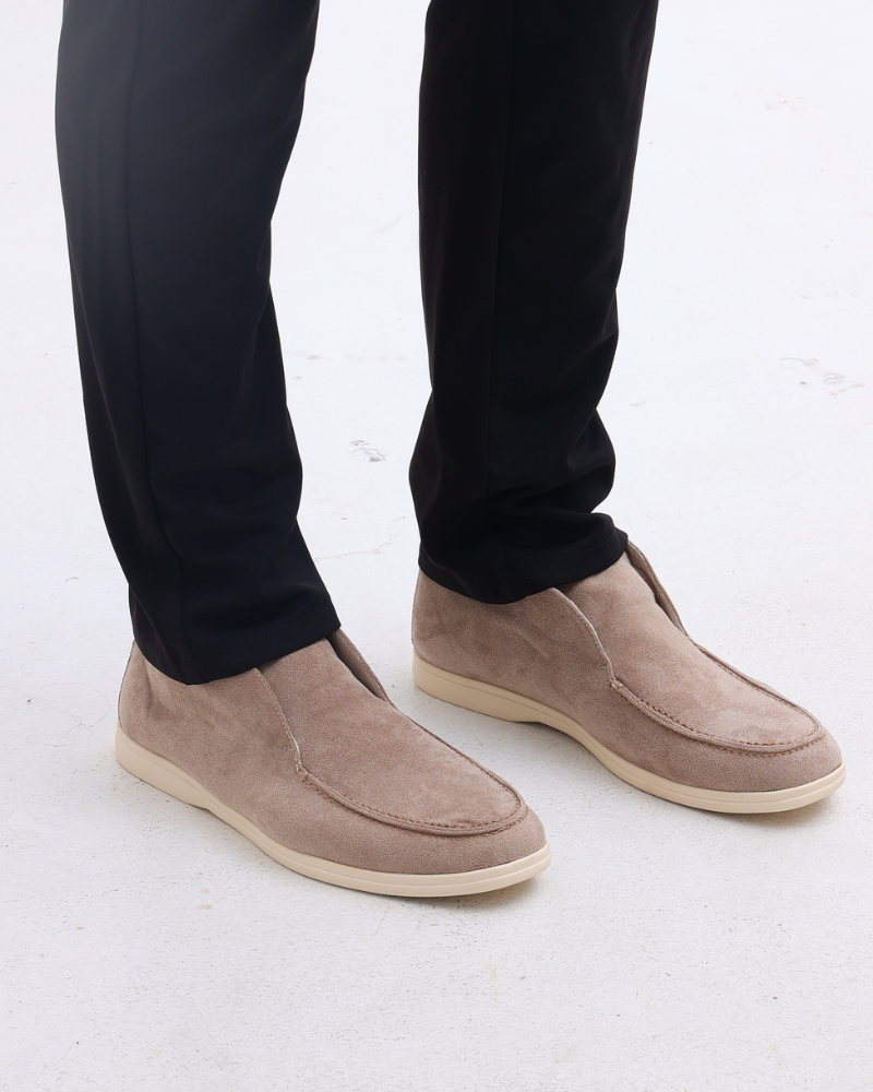Mikołaj | Męskie Zamszowe Loafersy Półwysokie Slip-On