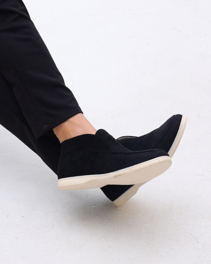 Mikołaj | Męskie Zamszowe Loafersy Półwysokie Slip-On