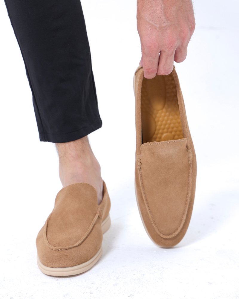 Kacper | Męskie zamszowe mokasyny w stylu vintage