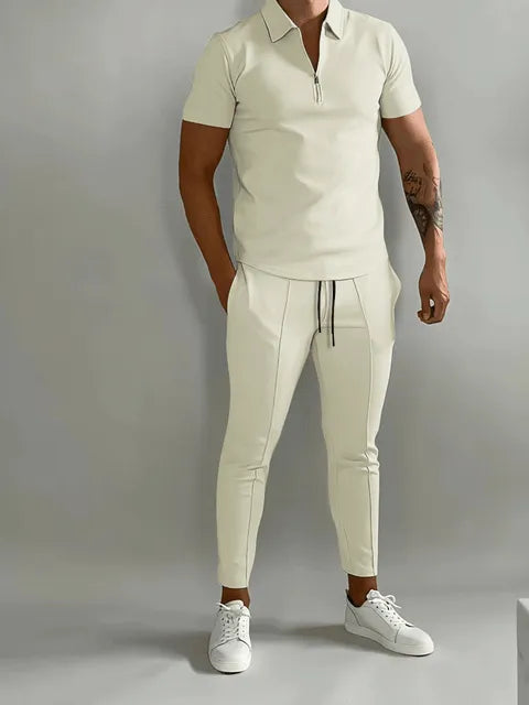 Karol | Męski zestaw polo i spodni w eleganckim stylu casual