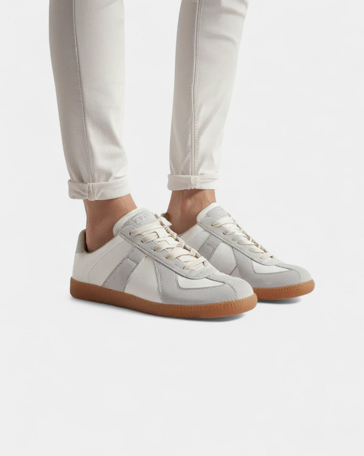 Filip | Męskie retro sneakersy z zamszową cholewką i gumową podeszwą