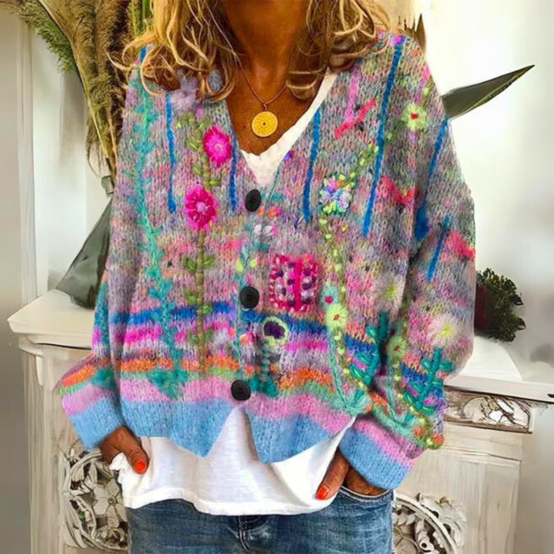 Milena | Damska kamizelka boho z kwiatowym haftem