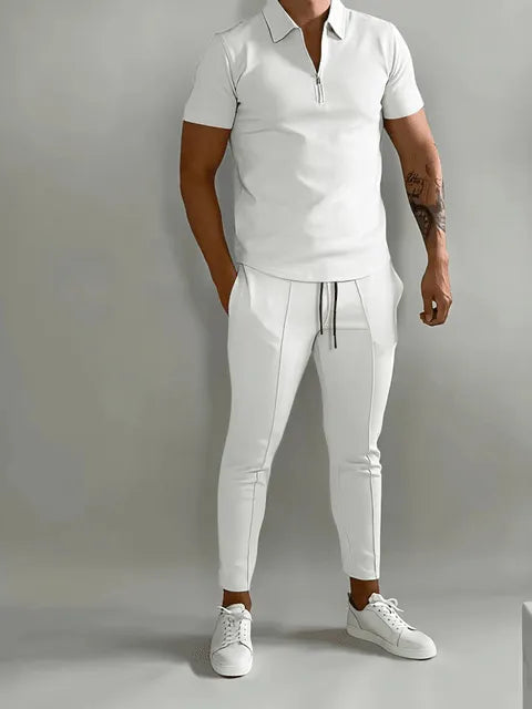 Karol | Męski zestaw polo i spodni w eleganckim stylu casual
