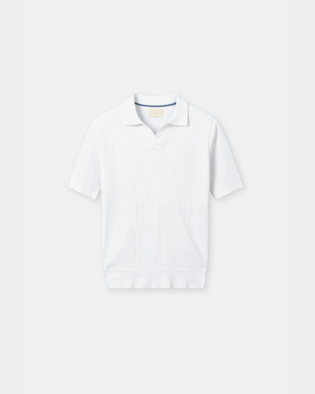 Patryk | Polo męskie z ribbingu – Slim Fit z otwartym kołnierzem