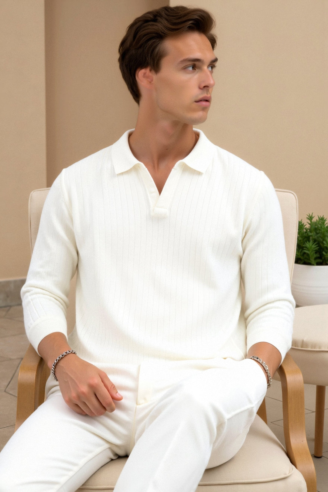 Łukasz | Polo męskie z dzianiny – minimalistyczna elegancja