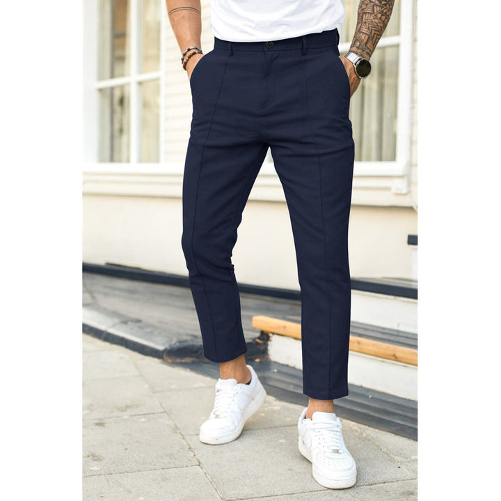 Izydor | Męskie Spodnie - Slim-Fit Design i Wyprasowane Zagięcia