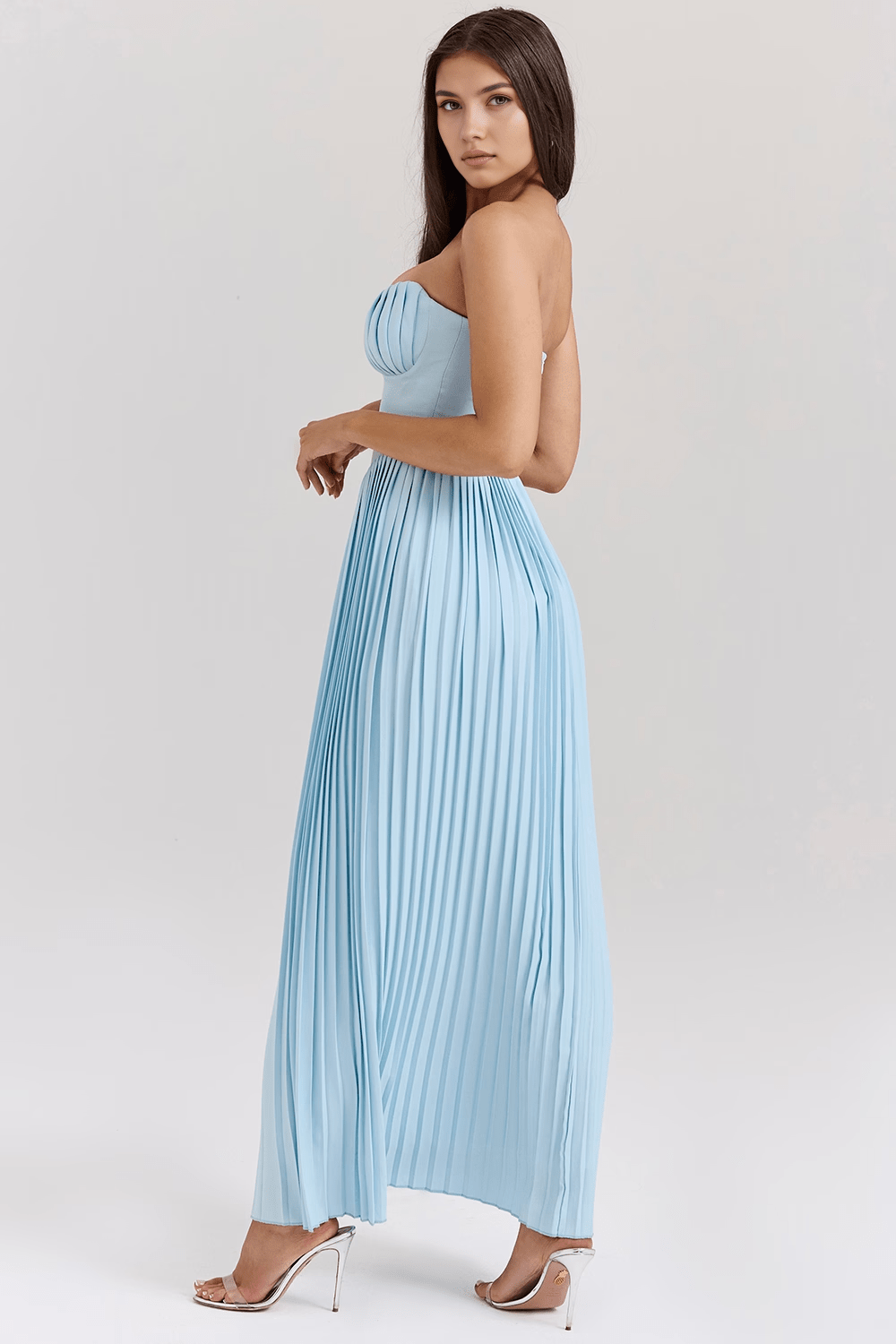 Lucyna | Elegancka długa sukienka maxi o zwiewnym kroju