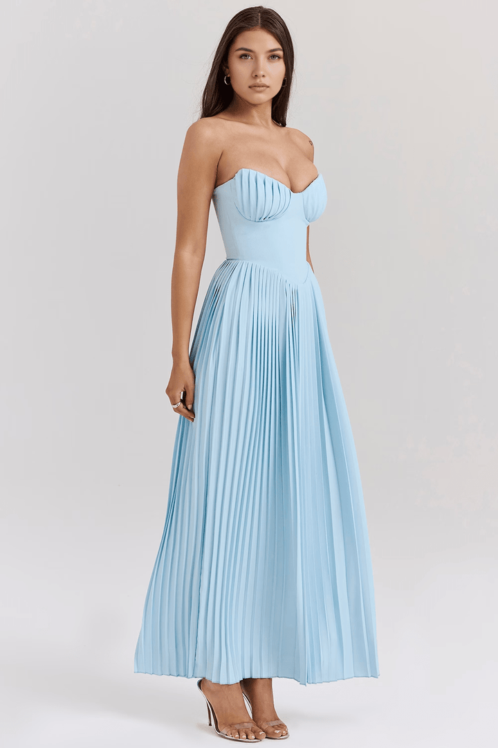Lucyna | Elegancka długa sukienka maxi o zwiewnym kroju