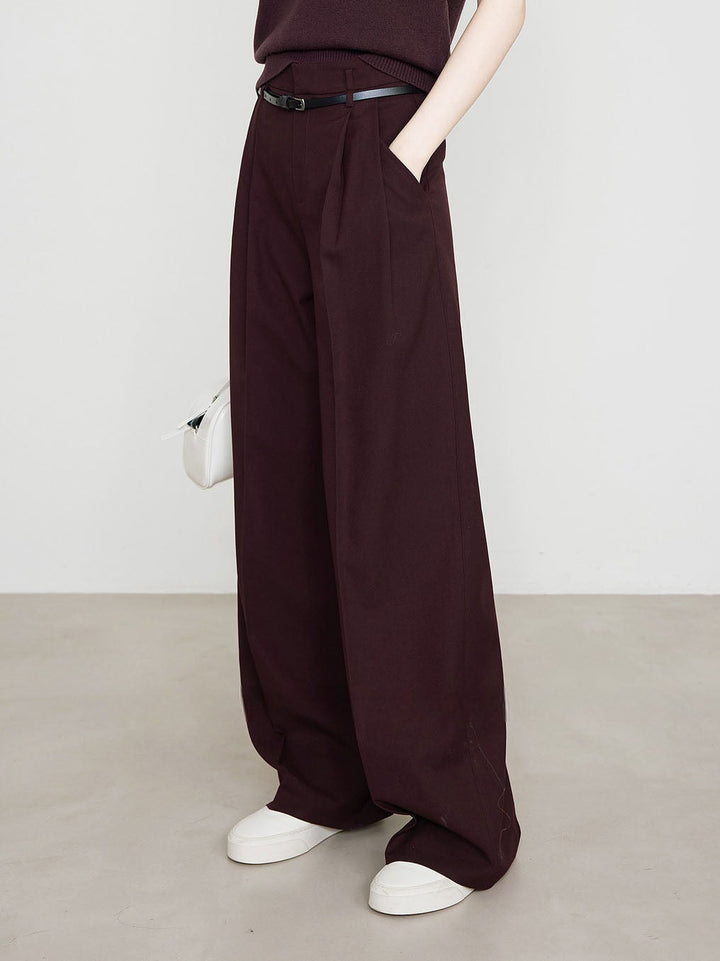Magdalena | Chino w kolorze Bordeaux z wysokim stanem