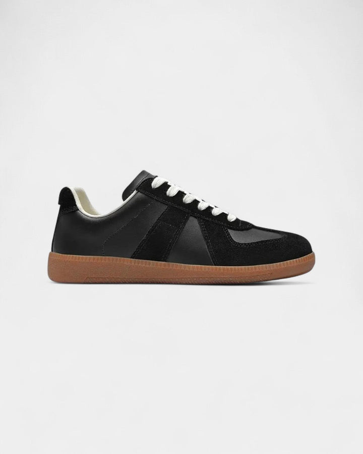 Ksawery | Męskie sneakersy retro ze skórzaną i zamszową cholewką