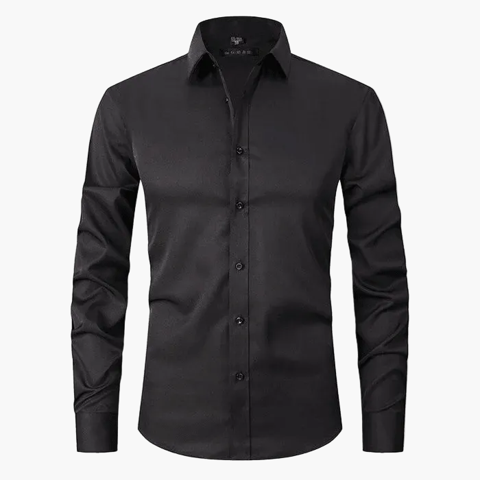 Męska koszula biznesowa Slim Fit – Elegancka koszula z długim rękawem, odporna na zagniecenia, idealna do biura i na co dzień
