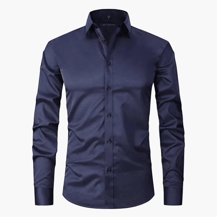 Męska koszula biznesowa Slim Fit – Elegancka koszula z długim rękawem, odporna na zagniecenia, idealna do biura i na co dzień