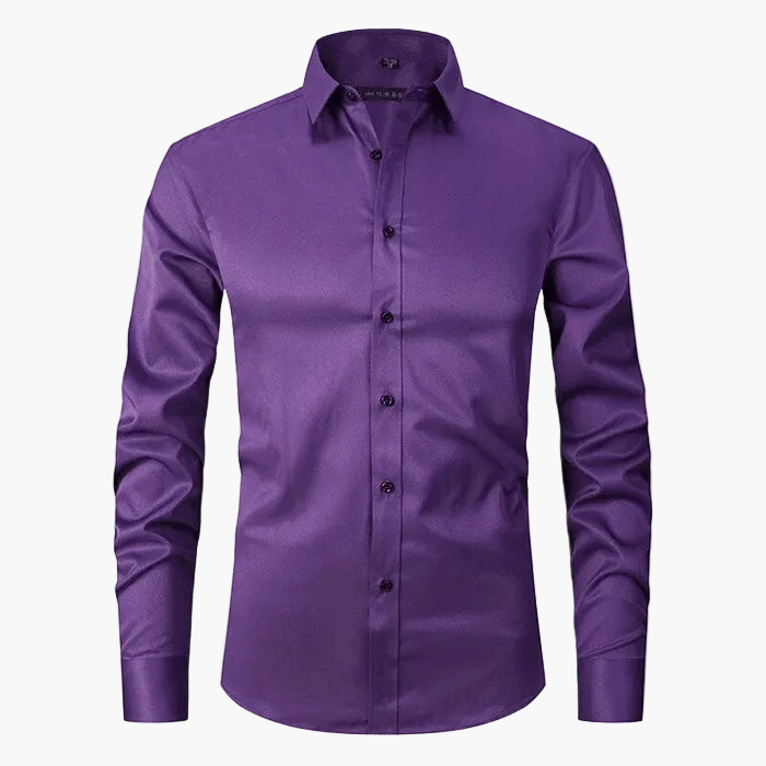 Męska koszula biznesowa Slim Fit – Elegancka koszula z długim rękawem, odporna na zagniecenia, idealna do biura i na co dzień