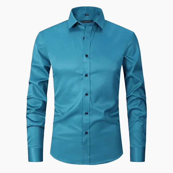 Męska koszula biznesowa Slim Fit – Elegancka koszula z długim rękawem, odporna na zagniecenia, idealna do biura i na co dzień