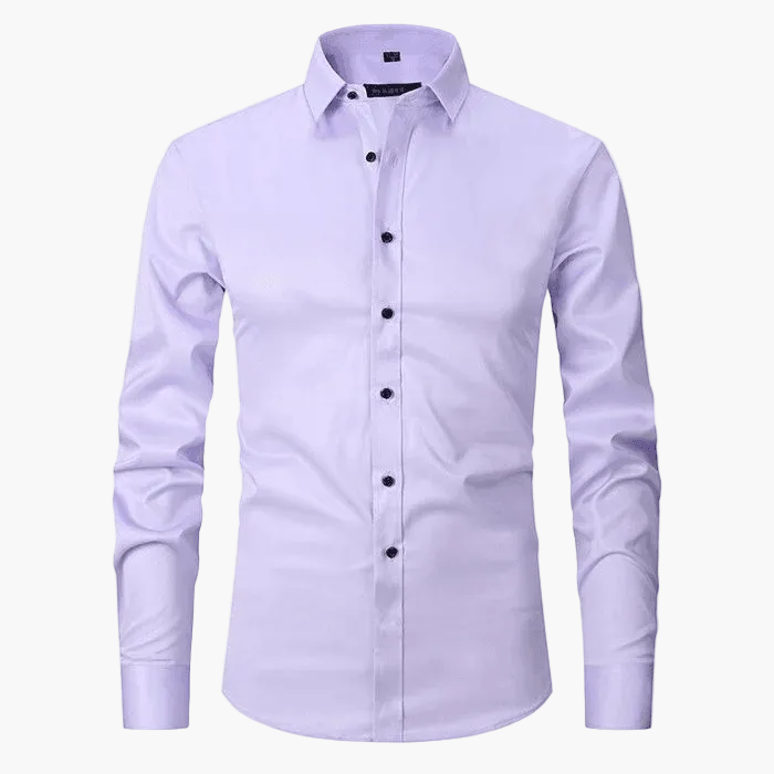 Męska koszula biznesowa Slim Fit – Elegancka koszula z długim rękawem, odporna na zagniecenia, idealna do biura i na co dzień