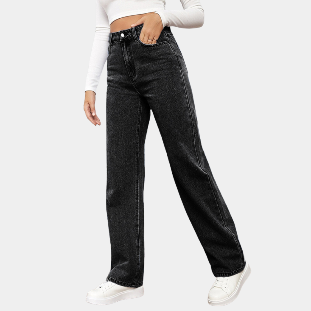 Amara | Damskie jeansy wide leg z wysokim stanem – comfort fit