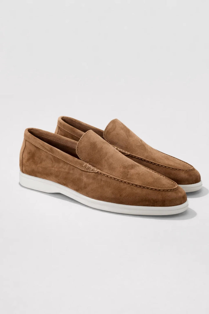 Przemysław | Męskie Zamszowe Mokasyny Slip-On o Lekkiej Konstrukcji