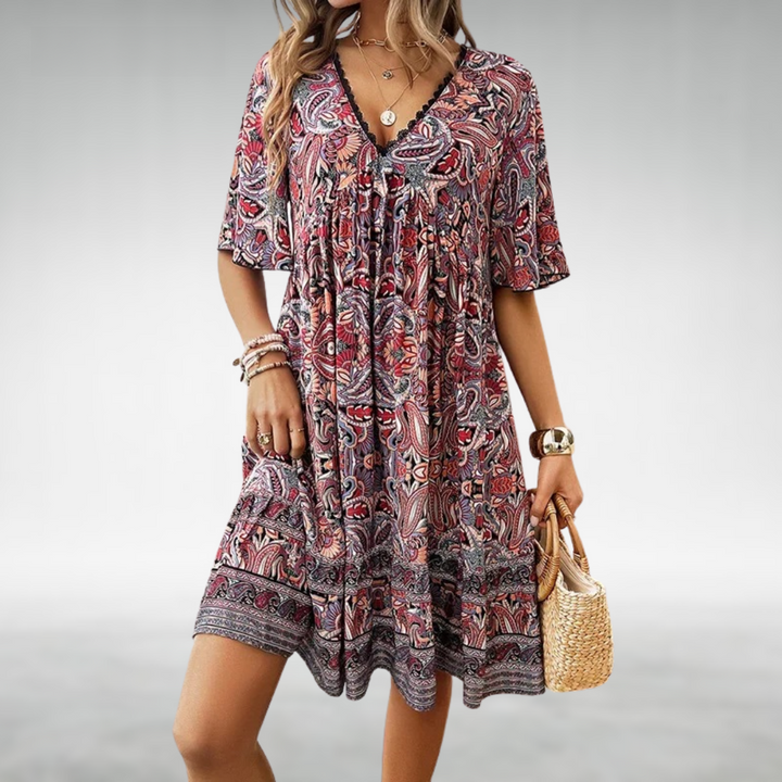 Aurelisse | Sukienka boho z dekoltem V