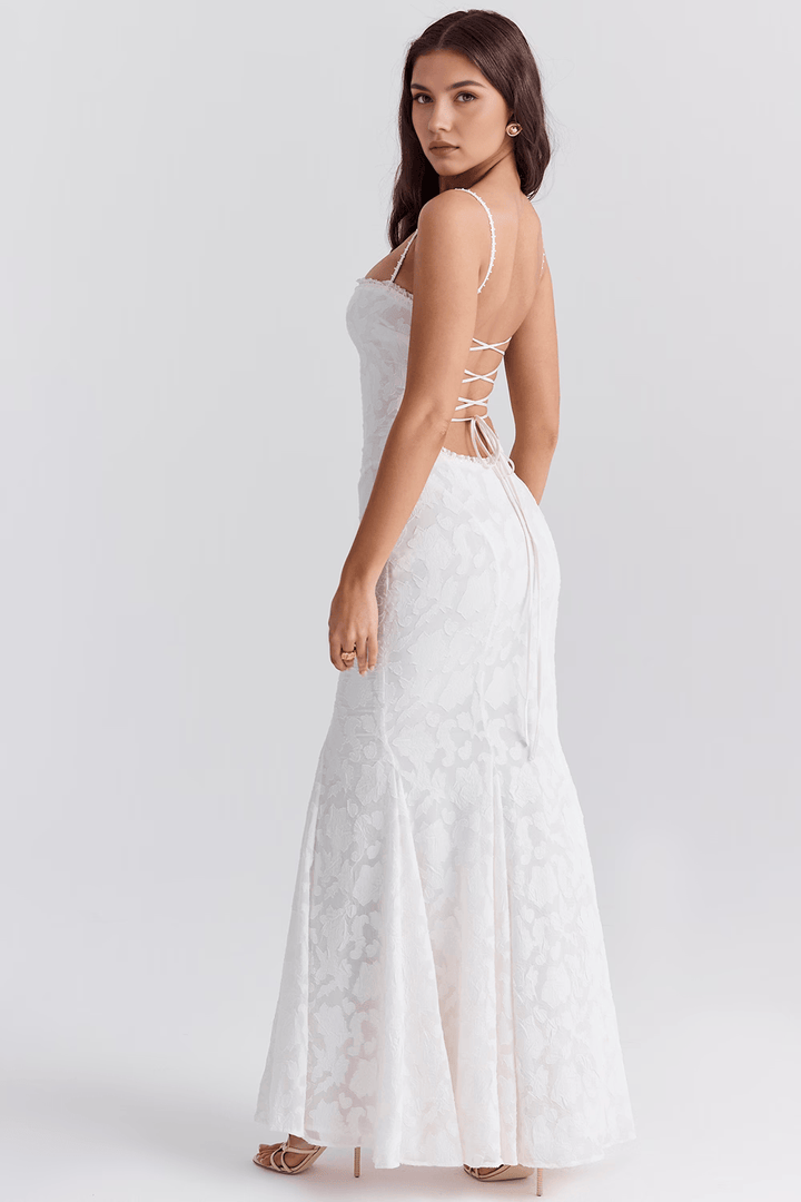 Elżbieta | Długa przewiewna sukienka maxi o eleganckim fasonie