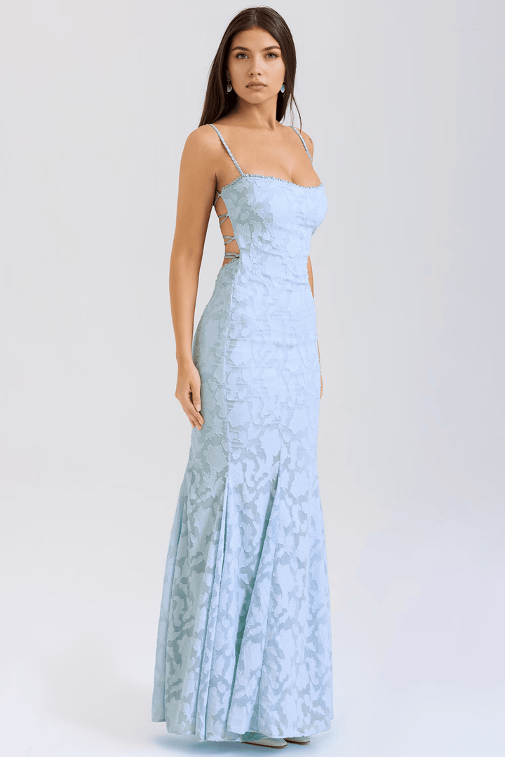 Elżbieta | Długa przewiewna sukienka maxi o eleganckim fasonie