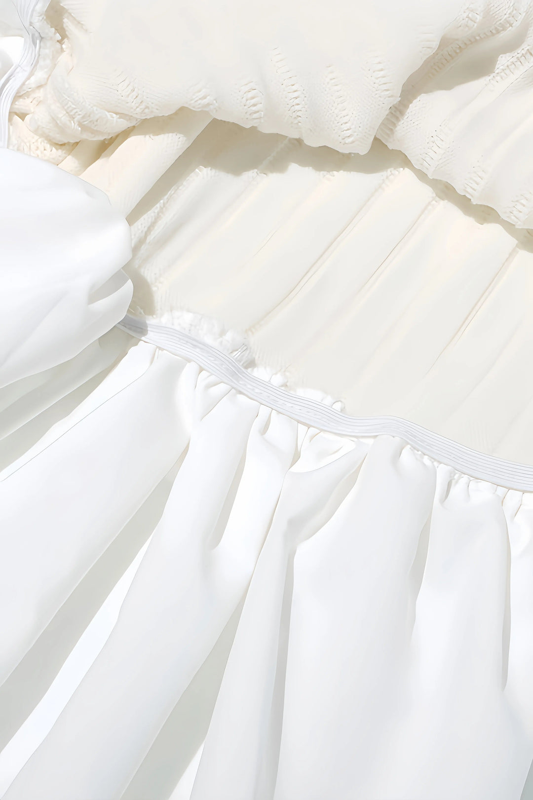 Monika | Elegancka Biała Mini Sukienka z Falbanami