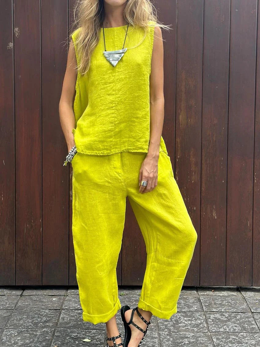 Aleksandra | Lekki letni komplet dwuczęściowy