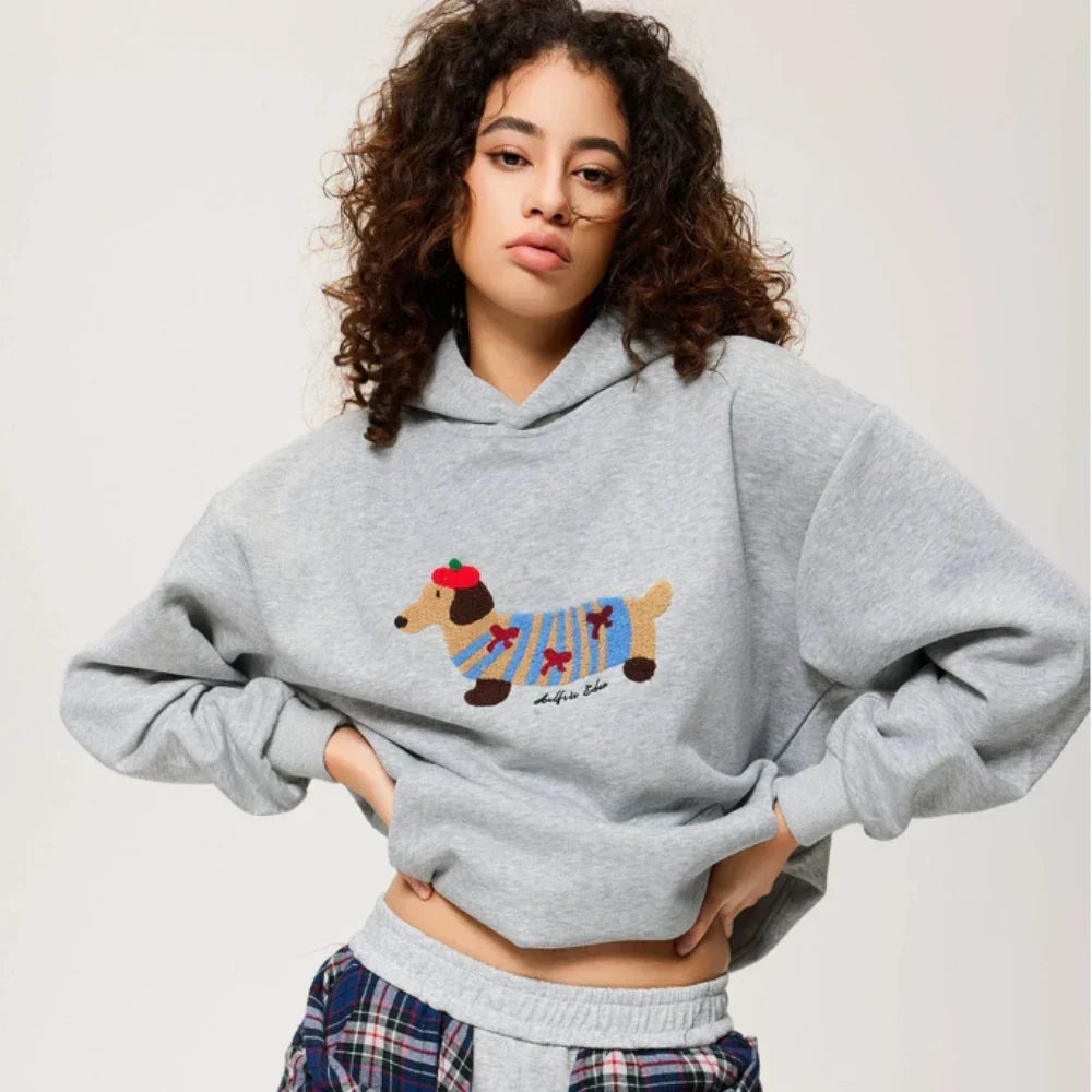 Dante | Bluza oversize unisex z haftowanym jamnikiem
