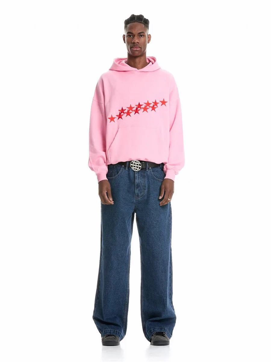 Nikola | Oversized hoodie z nadrukiem gwiazd – styl streetwear