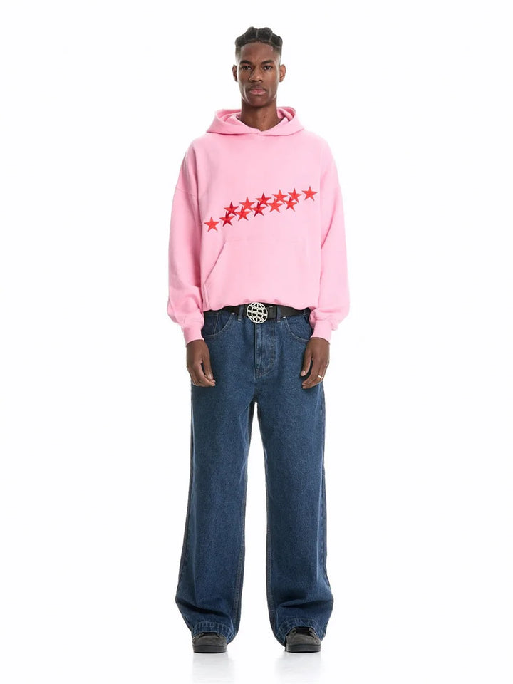 Nikola | Oversized hoodie z nadrukiem gwiazd – styl streetwear