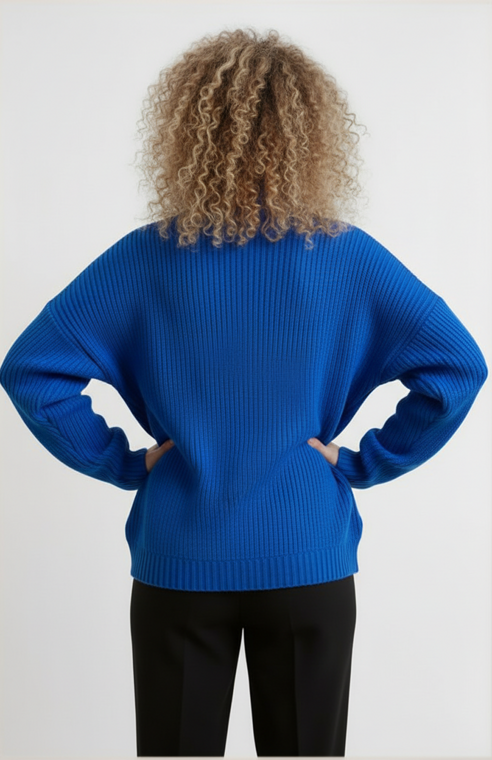 Daria | Sweter Oversize z Okrągłym Dekoltem i Żebrowaną Strukturą