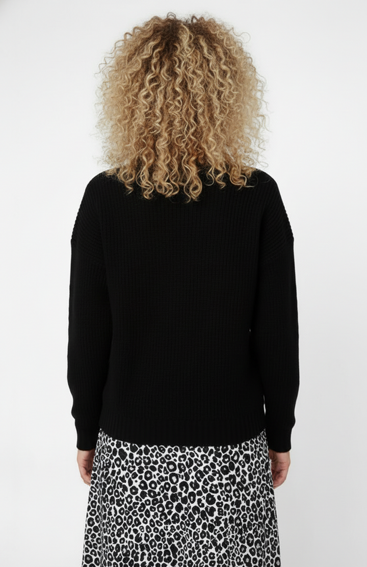 Daria | Sweter Oversize z Okrągłym Dekoltem i Żebrowaną Strukturą