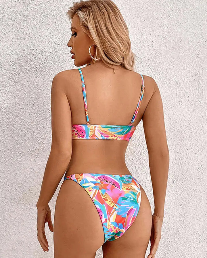 Solmeya | Bikini z Tropikalnym Kwiatowym Wzorem