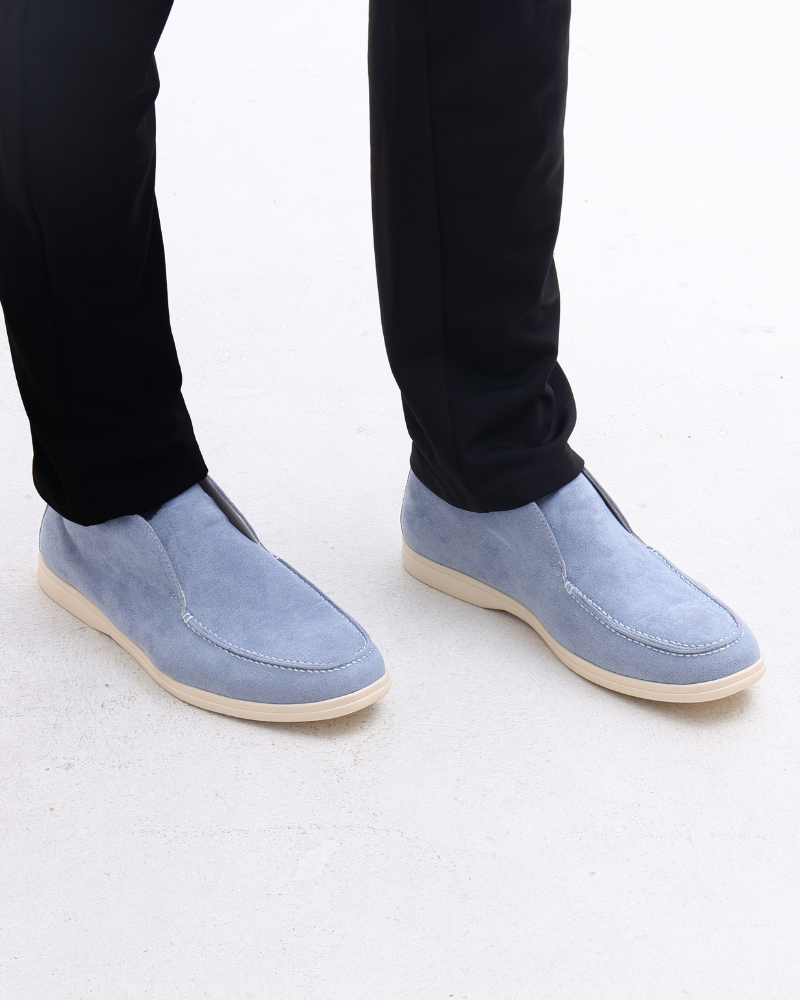 Mikołaj | Męskie Zamszowe Loafersy Półwysokie Slip-On