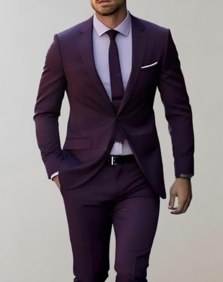 Wojciech | 2-częściowy męski zestaw z kołnierzem i eleganckimi spodniami
