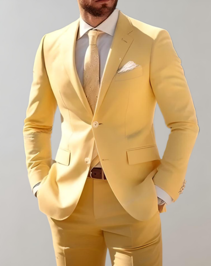 Wojciech | 2-częściowy męski zestaw z kołnierzem i eleganckimi spodniami