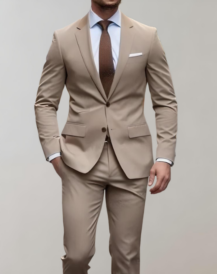 Wojciech | 2-częściowy męski zestaw z kołnierzem i eleganckimi spodniami
