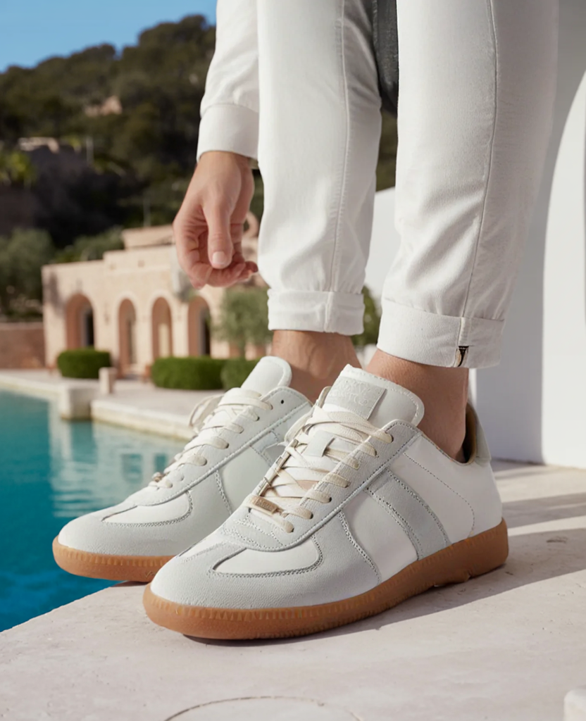 Filip | Męskie retro sneakersy z zamszową cholewką i gumową podeszwą