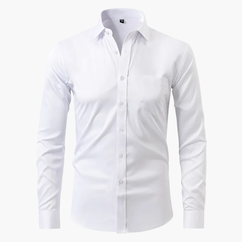 Męska koszula biznesowa Slim Fit – Elegancka koszula z długim rękawem, odporna na zagniecenia, idealna do biura i na co dzień