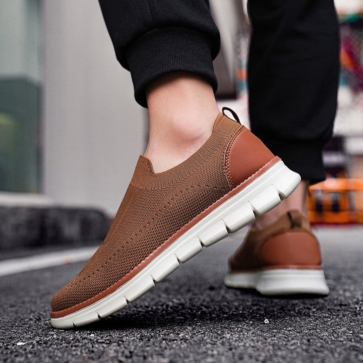 Wacław | Męskie Sneakersy Slip-On z Oddychającą Dzianiną