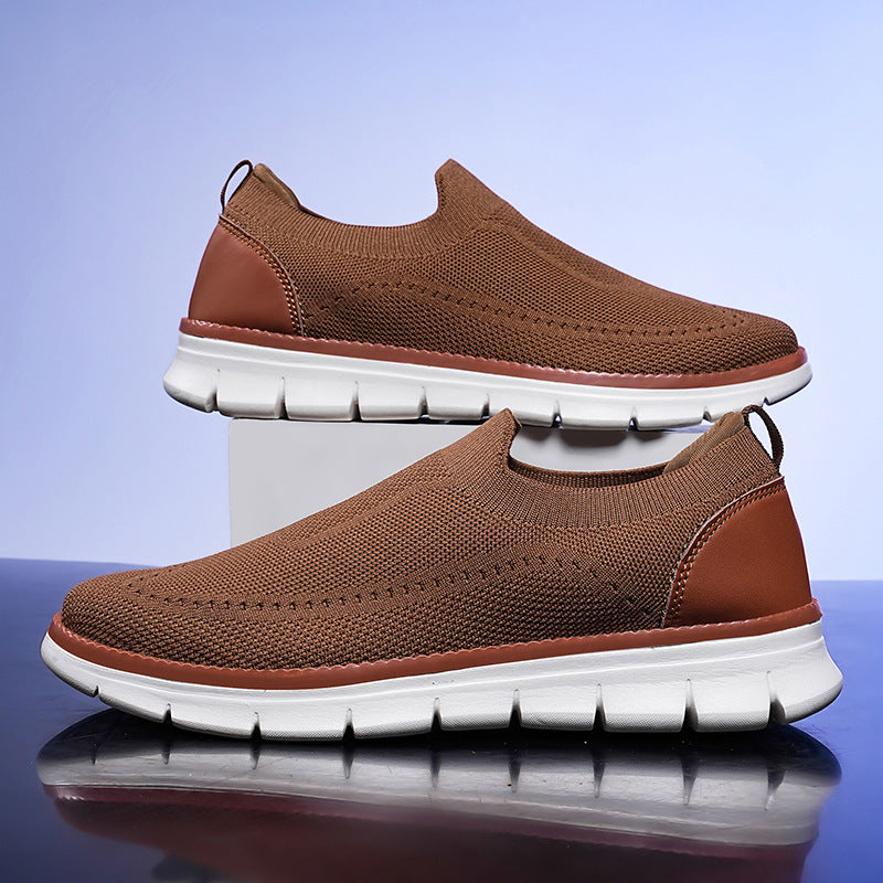 Wacław | Męskie Sneakersy Slip-On z Oddychającą Dzianiną