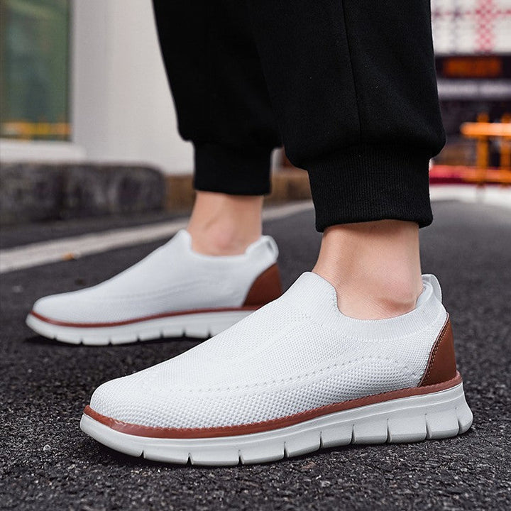 Wacław | Męskie Sneakersy Slip-On z Oddychającą Dzianiną