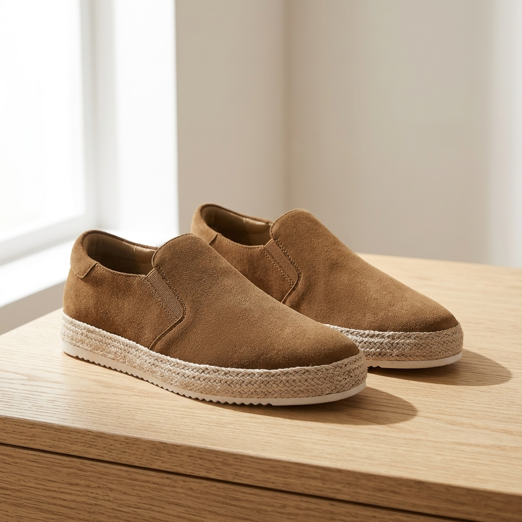 Jarosław | Eleganckie Męskie Espadryle Slip-On z Zamszowym Wykończeniem