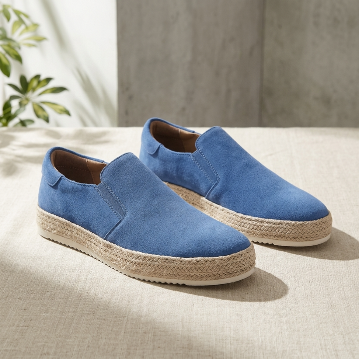 Jarosław | Eleganckie Męskie Espadryle Slip-On z Zamszowym Wykończeniem