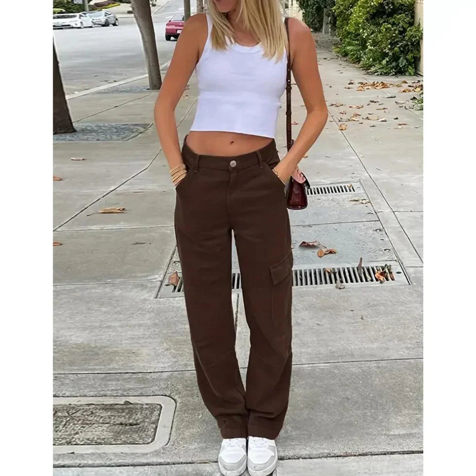 Sylwia | Stylowe Spodnie Cargo o Swobodnym Kroju