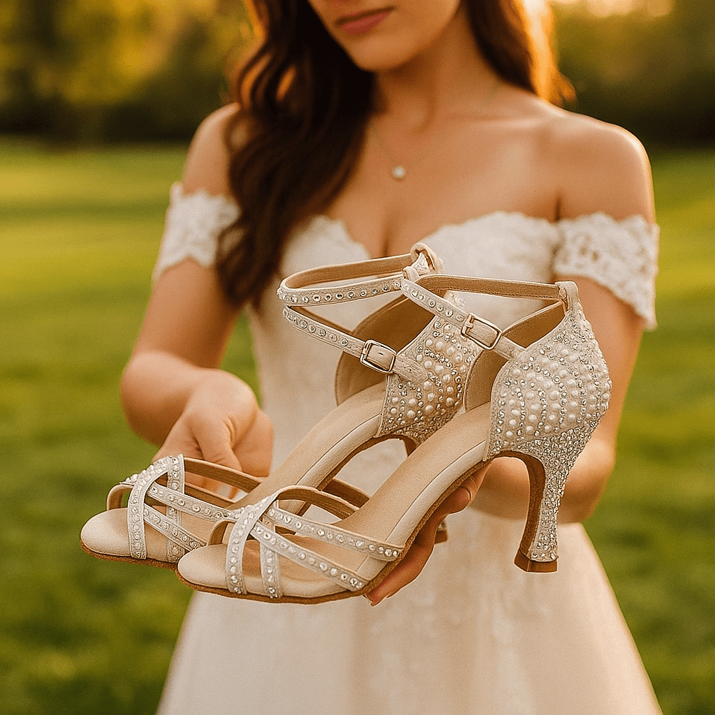 Arlena | Personalizowane Satynowe Buty Taneczne na Obcasie